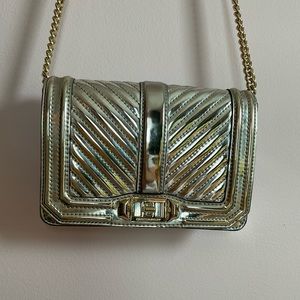 Rebecca Minkoff chevron silver crossbody bag